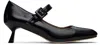 Shushu-tong Black Square-toe Mid Heels In Ba100 Black