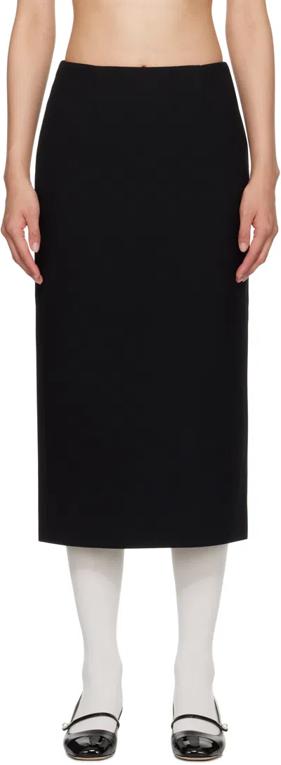 Shushu-tong ブラック ストレートフィット ミディアムスカート