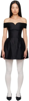 Shushu-tong Black Sweetheart Neck Minidress In Ba100 Black