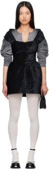 Shushu-tong Black Sweetheart Neck Minidress In Ba100 Black