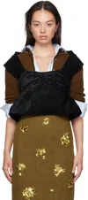 Shushu-tong Black Three-dimensional Pleated Top In Ba100 Black