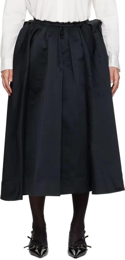 Shushu-tong Black Vintage Irregular Miniskirt In Ba100 Black