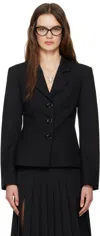 Shushu-tong Black Waist Blazer In Ba100 Black