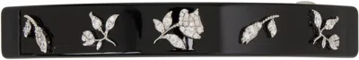 Shushu-tong Black Yvmin Edition Zircon Floral Hair Clip In Silver