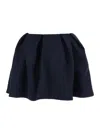 Shushu-tong Blue Pleated Miniskirt With Rear Concealed Zip Closure In Wool Woman In Blue