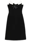 Shushu-tong Black Embellished Bustier Spliced Midi Dress In Black