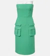 Shushu-tong Bow-detail Wool Midi Dress In Green