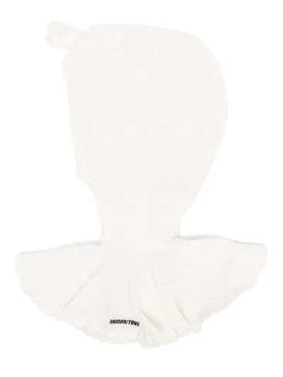 Shushu-tong Bow-detailed Balaclava In White