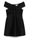 Shushu-tong Black Bow Off Shoulder Minidress
