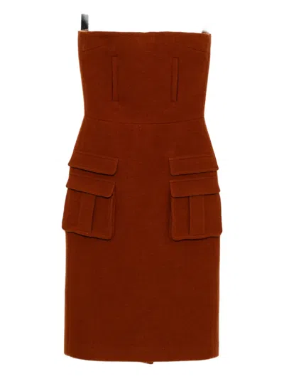 Shushu-tong Bow Strapless Dress In Orange