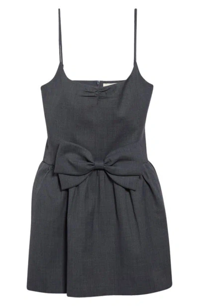 Shushu-tong Grey Bowtie Minidress In Grey