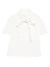 Shushu-tong Bow Tie Short-sleeved Top In White