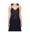 Shushu-tong Navy Bow Tie Sling Top In Navy Blue