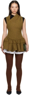 Shushu-tong Brown Multilayer Bubble Minidress In By100 Brown Yellow