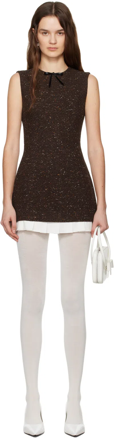 Shushu-tong Brown Sleeveless Slim-fit Minidress In Bn100 Brown
