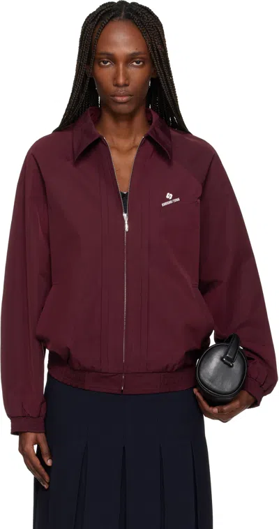 Shushu-tong Burgundy Tuck Detail Sport Jacket