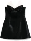 Shushu-tong Black Dress With Bustier-style Neckline And Velvet Effect In Black