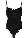 Shushu-tong Bustier-style Beaded Bodysuit In Black