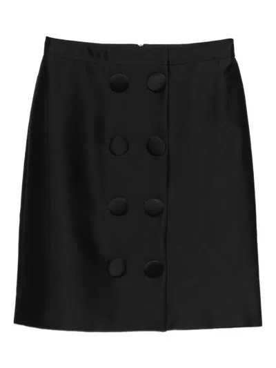 Shushu-tong Button-embellished Skirt In Black