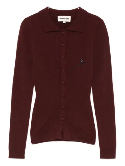 Shushu-tong Button-up Knit Cardigan In Red