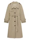 Shushu-tong Khaki Long Lapel Trench Coat In 中性色