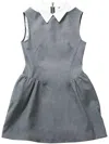 Shushu-tong Gray Shirtneck Patchwork Sleeveless Minidress In Grey