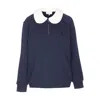 Shushu-tong Doll Collar Embroidered Sweatshirt In Blue