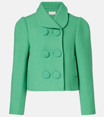 Shushu-tong Cropped Wool Jacket In Green