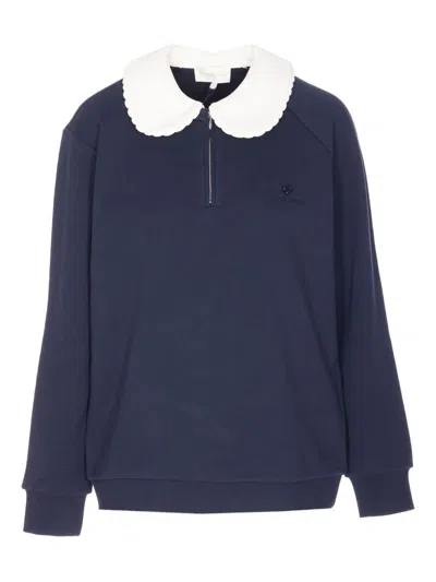 SHUSHU-TONG DOLL COLLAR EMBROIDERED SWEATSHIRT