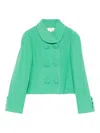 Shushu-tong Double-breasted Button-up Blazer In Green