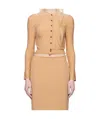 Shushu-tong Beige Elastic Fitted Cardigan In Nude
