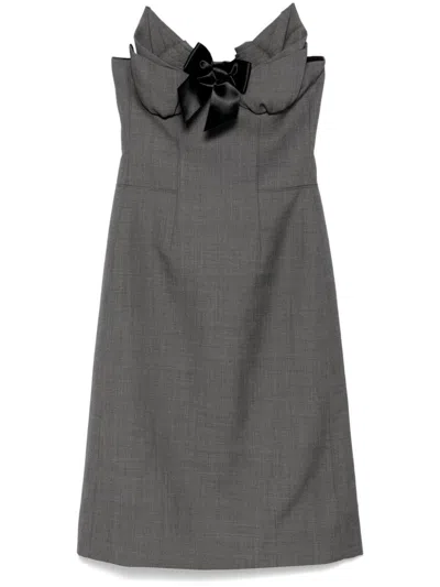 SHUSHU-TONG EMBELLISHED-BUSTIER MIDI DRESS