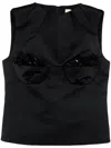 Shushu-tong Embellished Bustier Sleeveless Top In Black