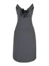 Shushu-tong Grey Dress With Bustier-style Neckline In Gray
