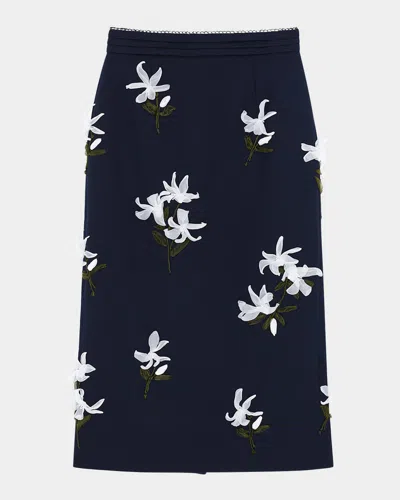 SHUSHU-TONG EMBROIDERED MIDI SKIRT