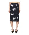 Shushu-tong Navy Ribbon Jacquard Midi Skirt In Black