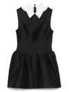 Shushu-tong Black Shirtneck Patchwork Sleeveless Minidress In Black