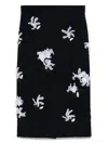 Shushu-tong Navy Ribbon Jacquard Midi Skirt In Blau