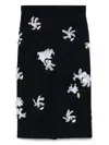 Shushu-tong Navy Ribbon Jacquard Midi Skirt In Blue