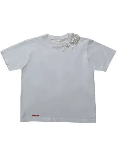 Shushu-tong Floral-appliqué T-shirt In White