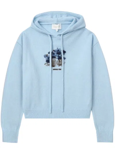 Shushu-tong Blue Knitwear Hoodie In Bu100 Blue