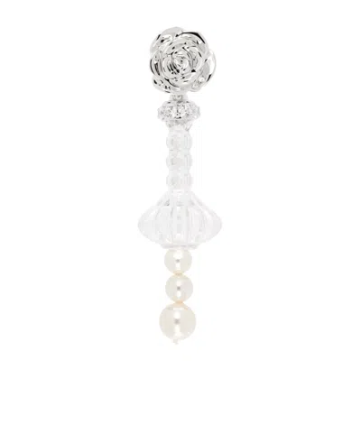 Shushu-tong Silver Yvmin Edition Pearl Chain Rose Vase Single Earring In White