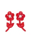 Shushu-tong Flower Stud Earrings In Red