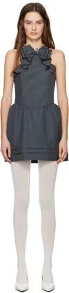 Shushu-tong Bow-detail Layered-hem Dress In Gr100 Grey