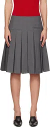 Shushu-tong Gray A-line Pleated Miniskirt In Gr100 Grey