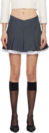 Shushu-tong Black Double-layered A-shape Miniskirt In Gr100 Grey