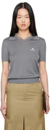 Shushu-tong Gray Knit Polo In Gr100 Grey