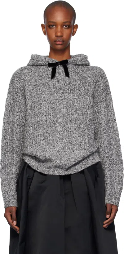 Shushu-tong Gray Knitwear Hoodie In Gr100 Grey