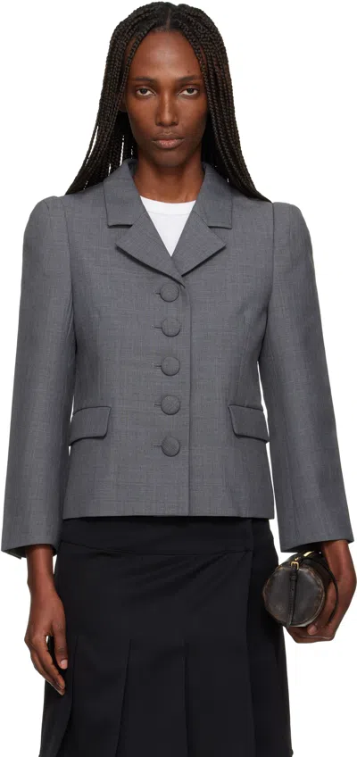 Shushu-tong Gray Lapel Short Blazer