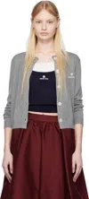 Shushu-tong Gray Logo-stitch Knit Cardigan In Gr100 Grey